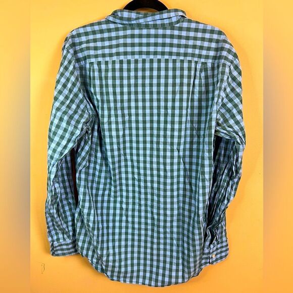 J. Crew Men’s Size Large Blue & Green Gingham Print Long Sleeve Button Down - Picture 4 of 4